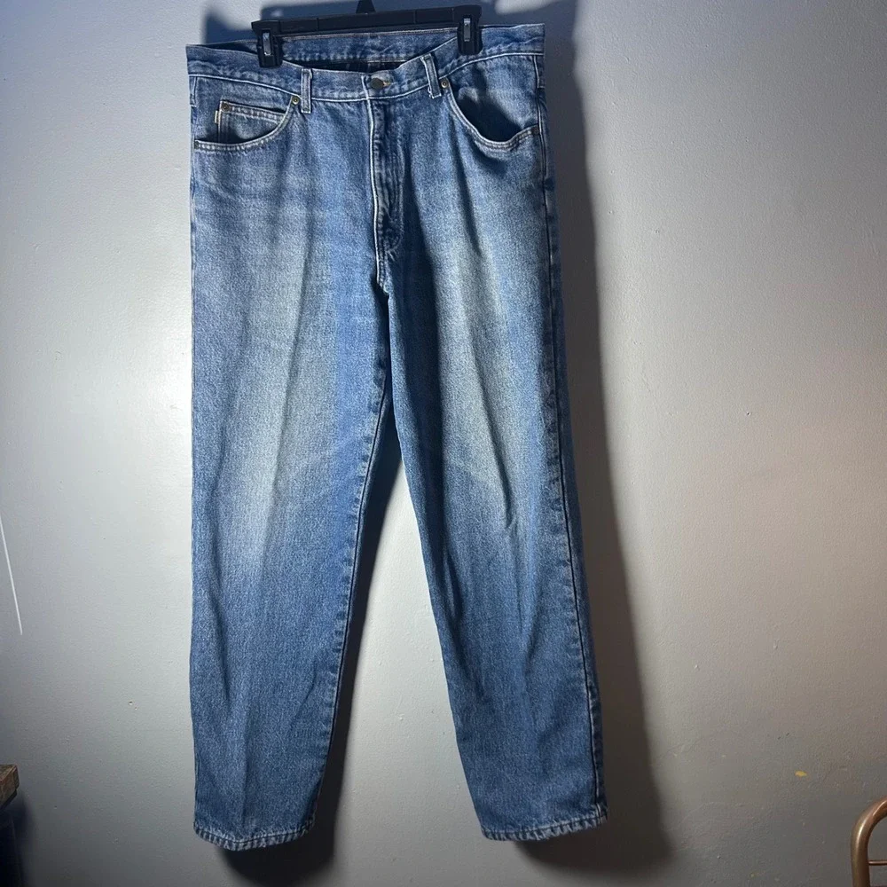 LL‎ Bean Mens Jeans Blue Classic Fit Straight Leg Denim Pants Size 38x32